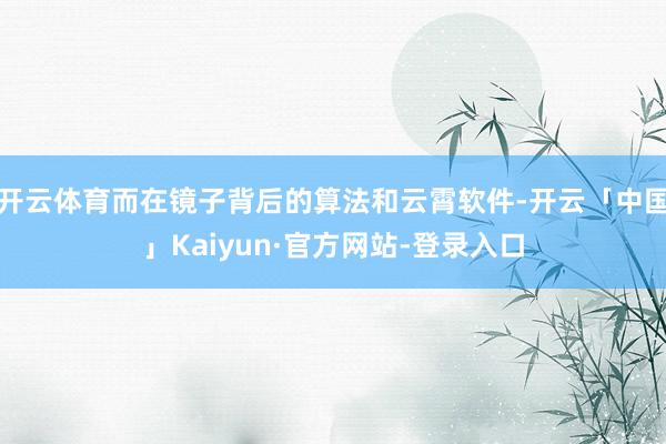开云体育而在镜子背后的算法和云霄软件-开云「中国」Kaiyun·官方网站-登录入口
